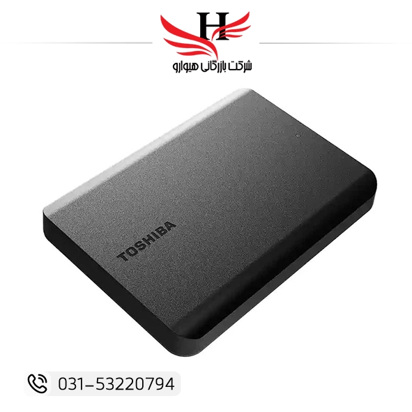 هارد اکسترنال توشیبا مدل Canvio Basics ظرفیت یک ترابایت با رابط USB Type-A 3.0 مناسب ذخیره‌سازی اطلاعات و خرید عمده از هیوارو نمایندگی شهرضا اصفهان و تهران